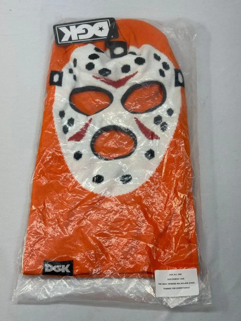 RARE DGK Orange Hooligan Ski Mask Balaclava 2023 Zumiez 100K Promo Jason New DS